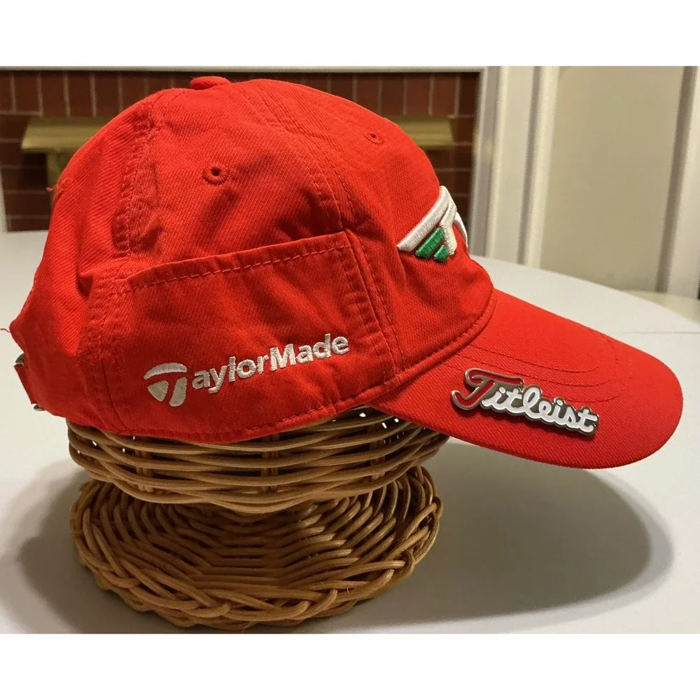 TaylorMade RBZ RocketBallz Golf Hat Red Adjustable Titleist Pin Ball Marker - Picture 2 of 8